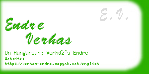 endre verhas business card